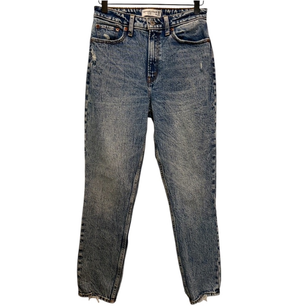 Abercrombie & Fitch Curve Love The Mom High Rise Distressed Jeans Size 0/25